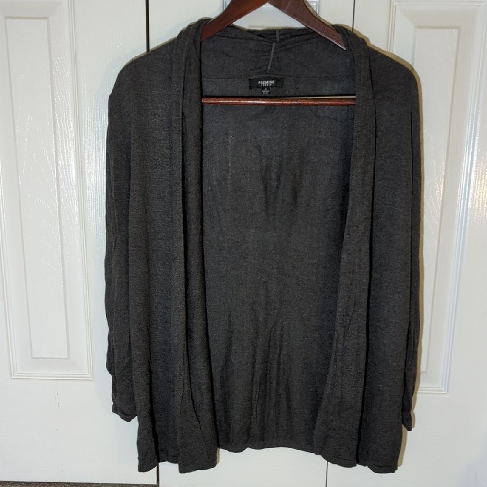 Women's Gray Cardigan Sweater